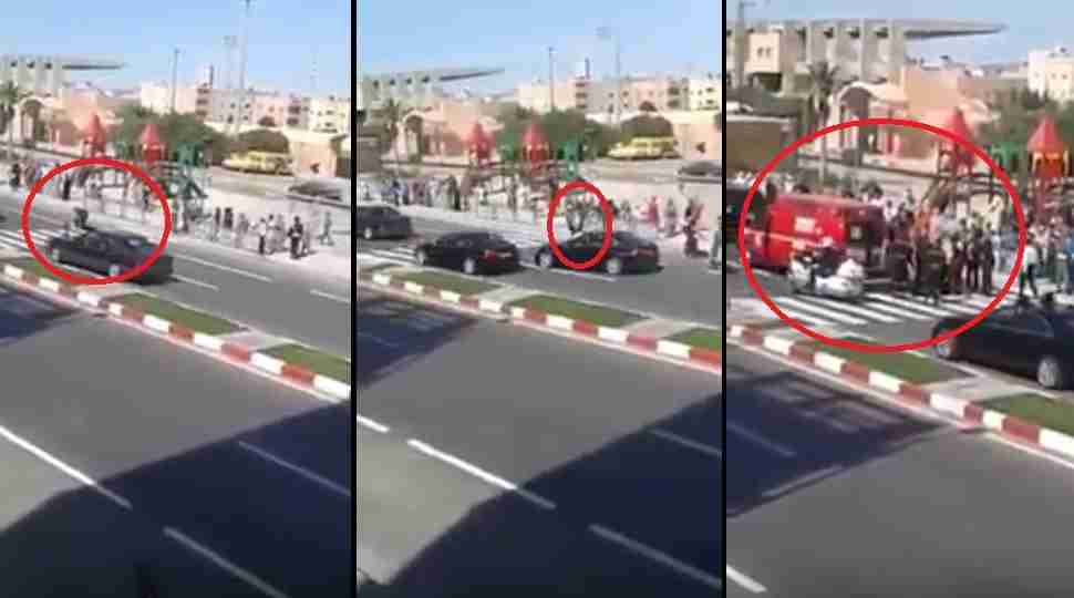 بالفيديو. تدخل حُراس الملك لاسعاف الشابة التي اصطدمت بموكب الملك
