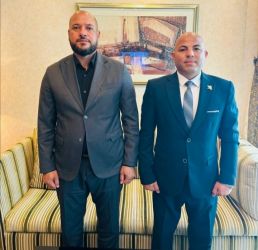 المهندس هيثم حسين رئيس مجلس مجمع عمال مصر يستقبل وزير الصناعة الليبي بشأن إنشاء مشروع مدينة عمر المختار الإقتصادية المستدامة في ليبيا