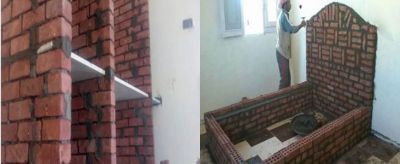 بالصور... إمام مسجد مصري يصمم عفش إبنه بالكامل من الطوب والأسمنت لإرتفاع الأسعار